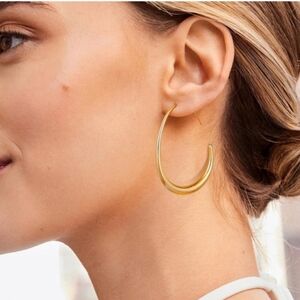 Anthropologie Goldie Classic 18k Gold Plated Glossy Water Drop Earrings